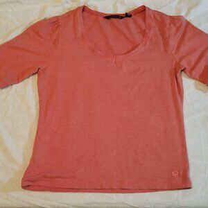 TOMMY BAHAMA 18 GOLF, 3/4 SLEEVE ORANGE SHIRT. SIZE - M.